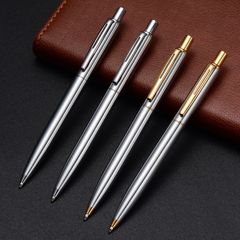 Stainless steel click metal pen