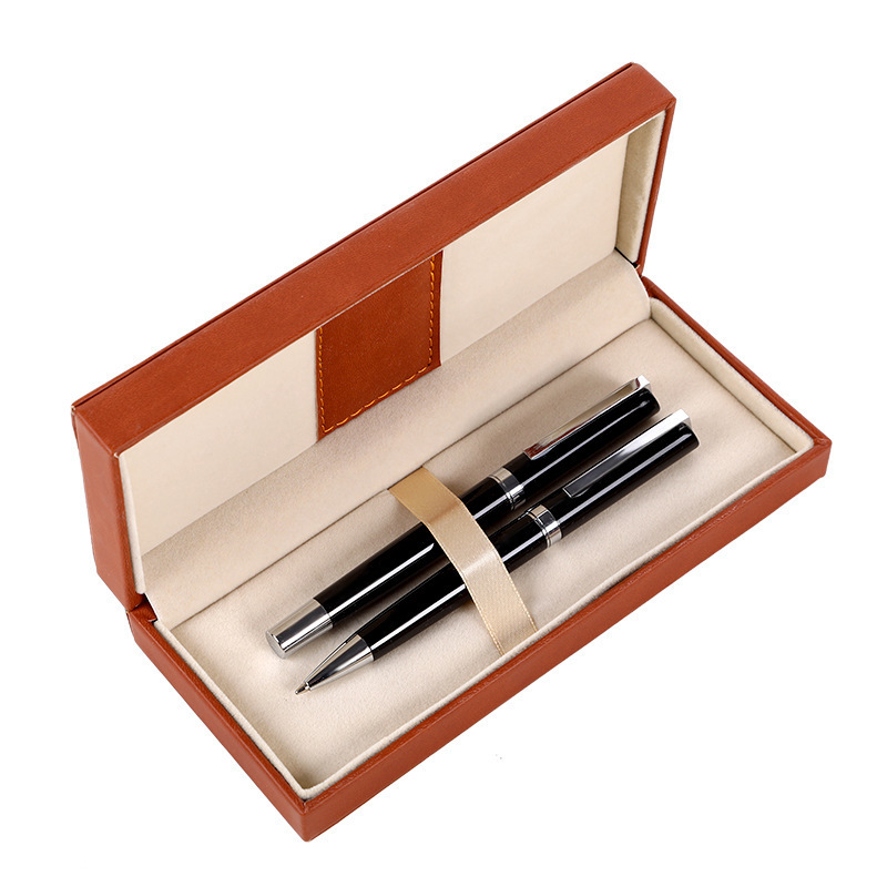 leather box gift company metal pen set