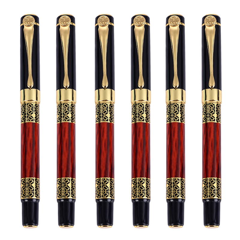 Pattern engraved heavy signature metal roller pen