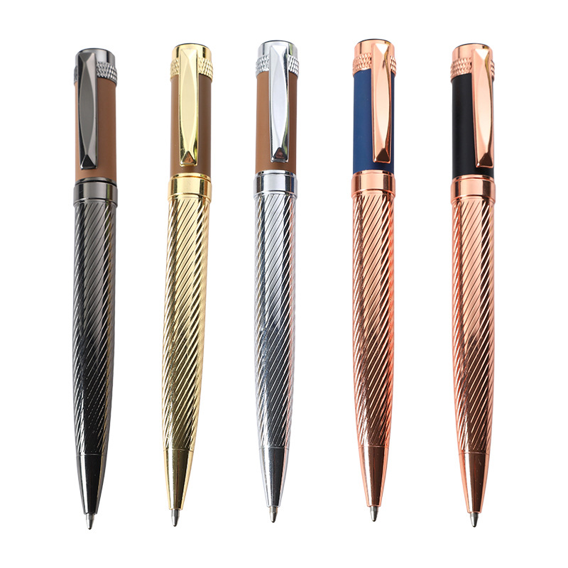 silver rose gold chromed twist corporate gift pen