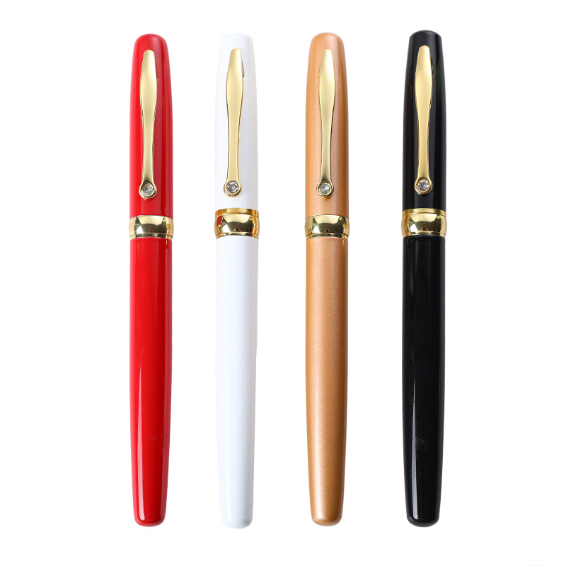 red lacquer cap metal roller ink pen