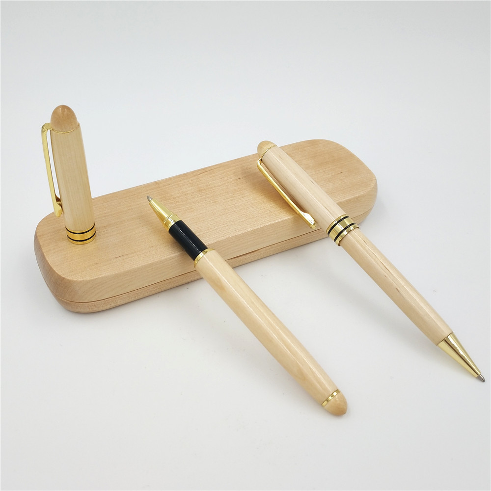 wooden box metal pen set