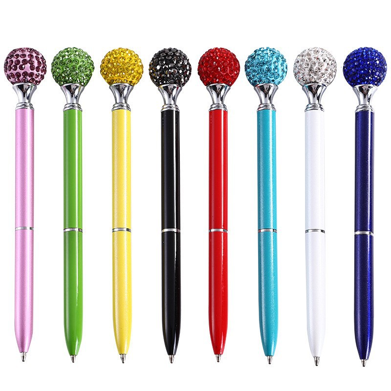 big diamond slogan printed metal ball pen