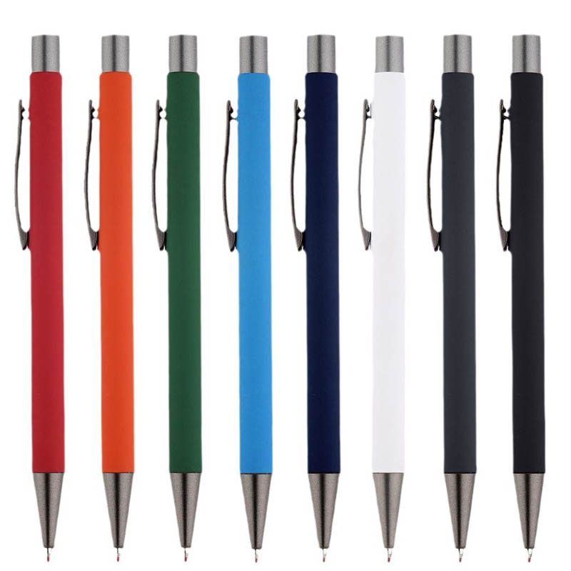 click style soft touch metal pen