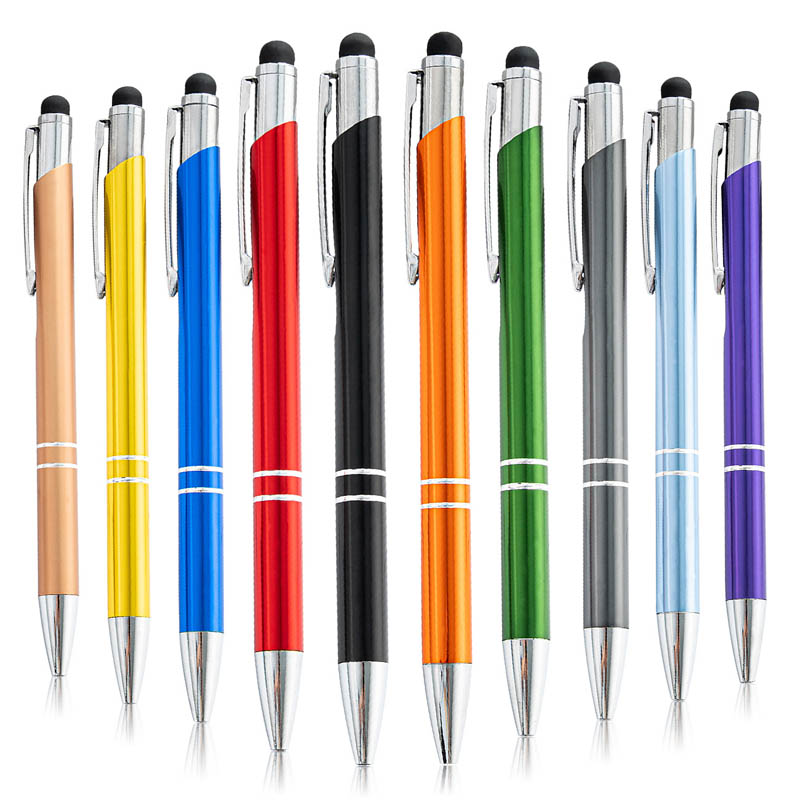 click aluminum ball pen with touch tip