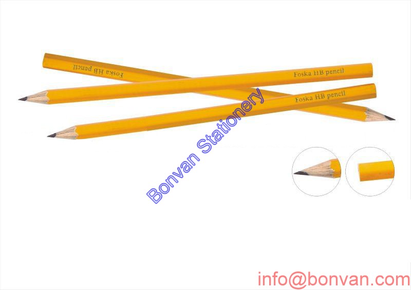 yellow color hexagon pencil, HB hexagon pencil
